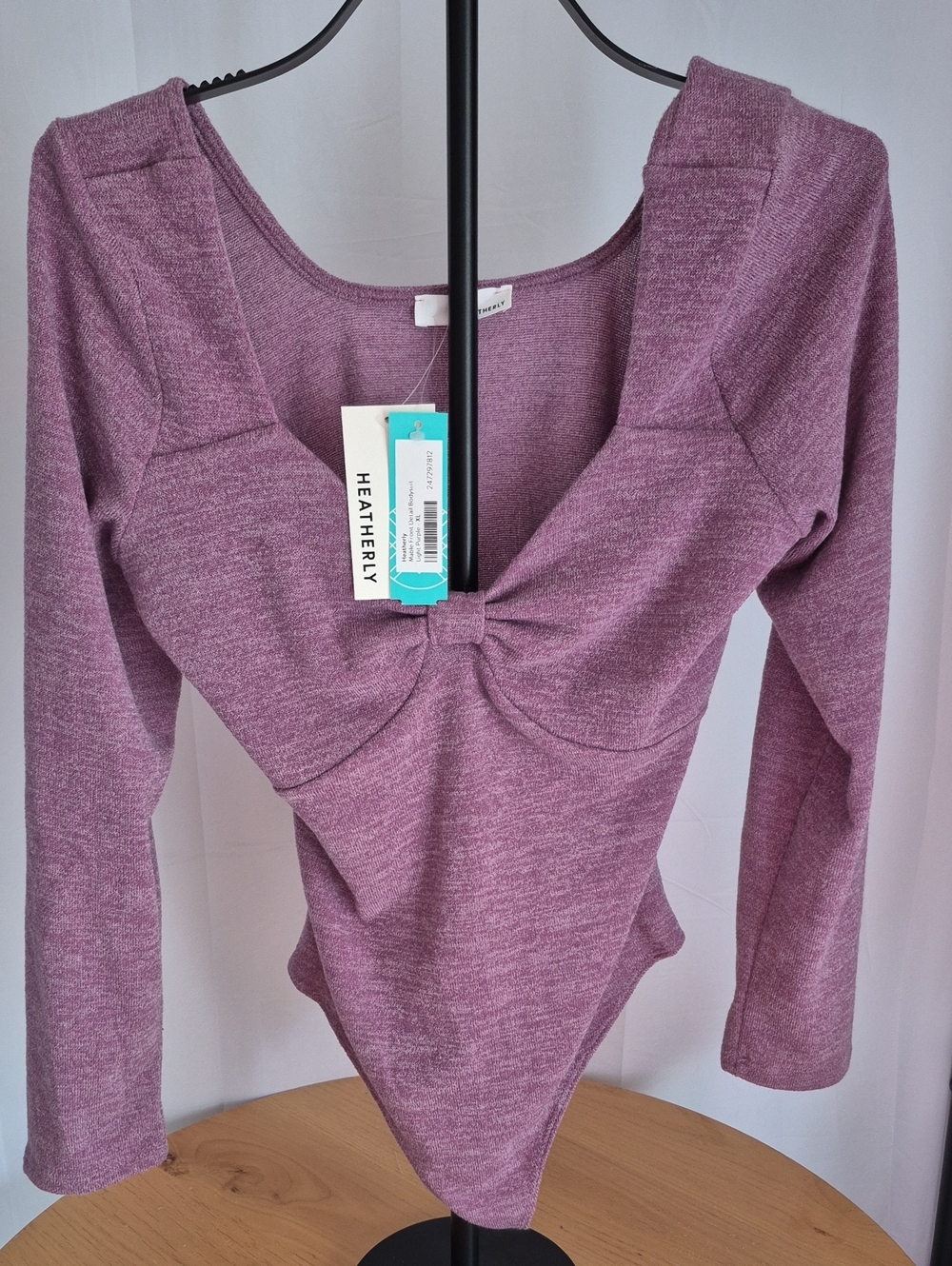 Women's Long Sleeve Twist Front Top - Mauve